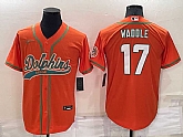 Miami Dolphins 17 Jaylen Waddle Orange Men's Stitched Cool Base Nike Baseball Jersey,baseball caps,new era cap wholesale,wholesale hats